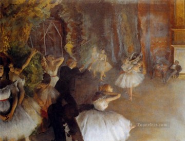 Dancing Ballet Painting - The Rehearsal Of The Ballet Impressionism balletdancer Edgar Degas